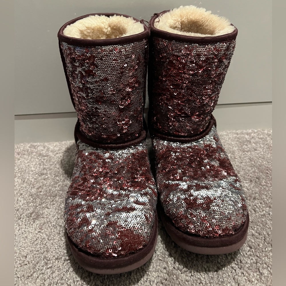 Maroon sequin Uggs